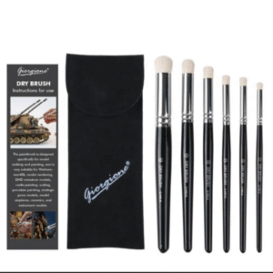 Giorgione 6-Piece Dry Paint Brush Set Handmade Model Wooden Handle with Wool Hair for Garage Kit Ceramic